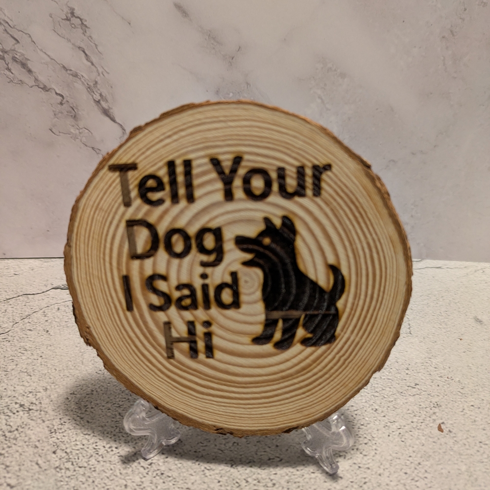 Wooden Dog Greeting Plaque